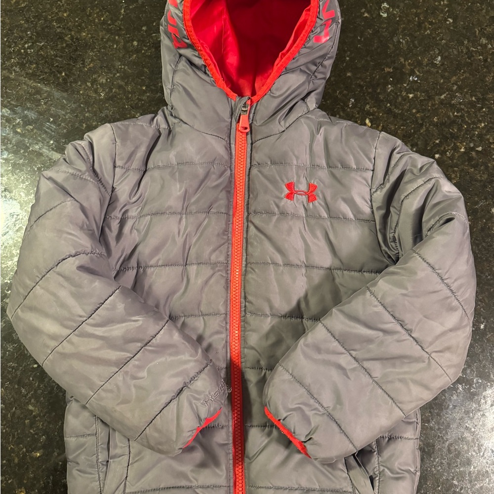 Under Armour Charcoal and Crimson Hooded Jacket